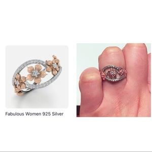 🟣Sterling Silver and Rose Gold Floral Ring NEW🟣
